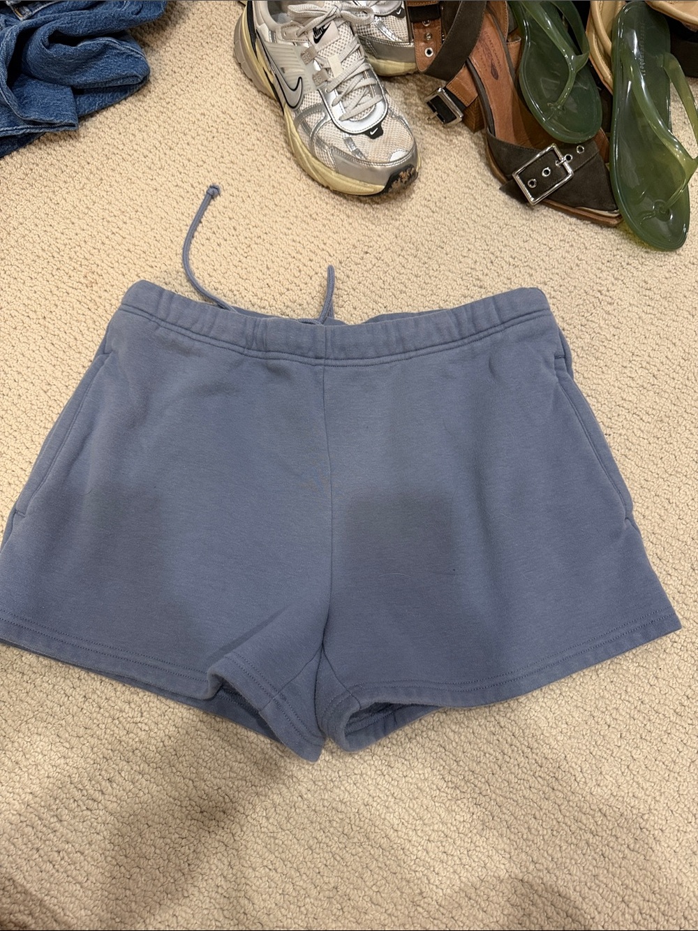 Women's Blue Cozy Drawstring Shorts